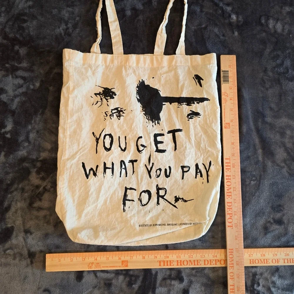 Jean-Michel Basquiat King Pleasure Exhibition Tote Bag You Get What You Pay For